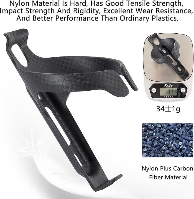 Bike Water Bottle Holder for Road Bikes Mountain MTB Gravel Bike Water Bottle Cages Aerodynamic Design Universal with Screw Wrench Black Matte A-Shape 1-Pack