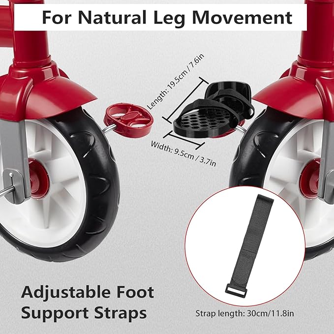 Adaptive Pedal Stabilizers - Adjustable Bike Pedals Foot Support for Mobility Aid, for Radio Flyer/for Schwinn Bike,Adjustable Foot Support Straps, Easy Install