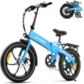 20" Folding Electric Bike for Adults, 850W Lightweight Foldable Ebike, 4lbs,60+ Mile Range, 25mph Top Speed, Fat Tire Electric Bicvcle