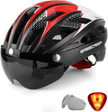 Bike Helmet, Basecamp Bicycle Helmet with Rear Light & Detachable Magnetic Goggles Lightweight Cycling Helmet Adjustable for Adult Men Women Mountain & Road (BC-069)