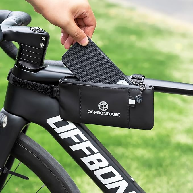 Top Tube Bike Bag for Bicycle - Waterproof Bicycle Frame Bag Secure & Minimalist Bike Pouch Fits Road & Mountain