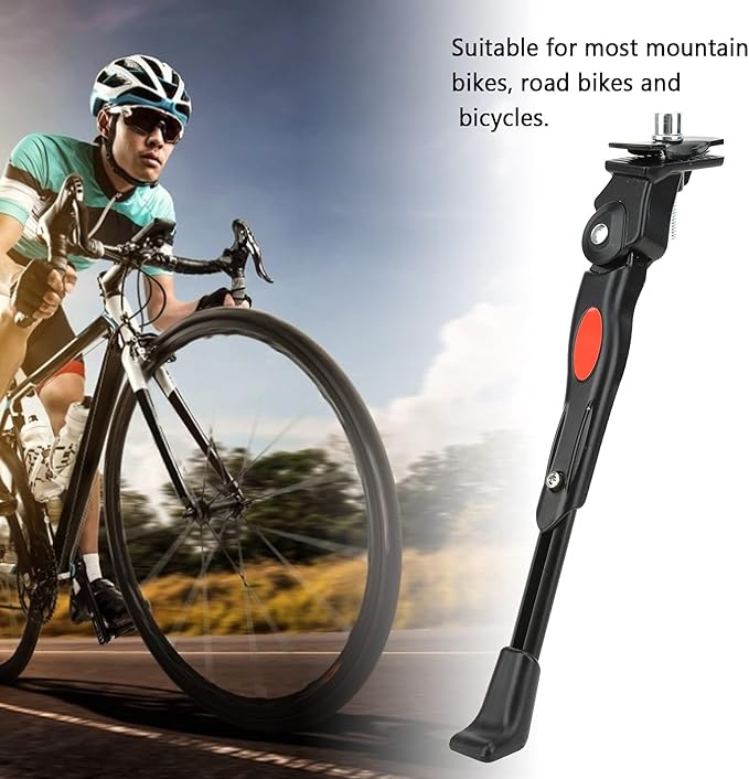 Fabul Bike Kickstand, Aluminum Alloy Kickstand, Portable Bicycle Kickstand, Adjustable Center Mount Aluminum Alloy Kick Stand Rest for for 24" 26" 27" Wheel Mountain Bike Road Bicycle