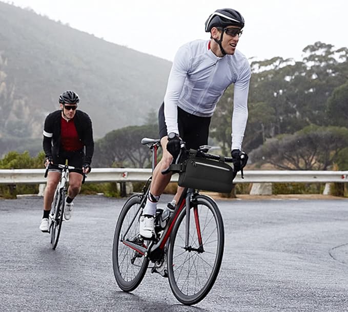 Bike Handlebar Bag Large-Capacity Bike Crossbar Front Bag Waterproof Bicycle Basket Frame Bags for Road Mountain Bicycle Outdoor Cycling Travel Hiking
