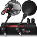 MZS Motorcycle Mirrors, Foldable Adjustment Rear View Mirror 8mm 10mm Universal Handlebar Mount Round Compatible with Motorbike Adventure Dirt Street Bike ATV Quad Snowmobile Scooter Coolster Moped