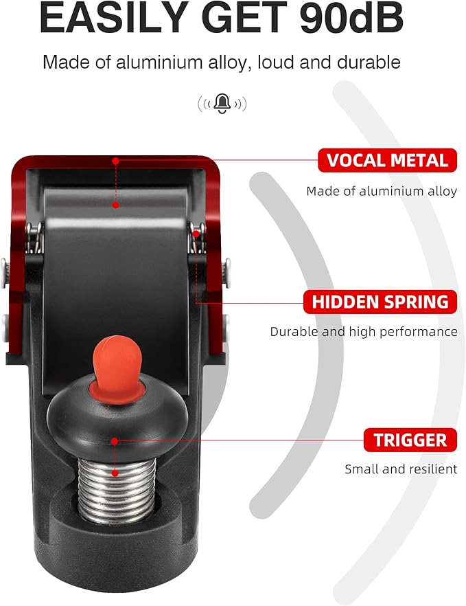 ROCKBROS Bike Bells Hidden MTB Bells Bicycle Bells for 22.2mm Handlebars, More Than 100dB, Clear & Long Sound Ringer, Mountain Bike, Scooter, Youth Bike