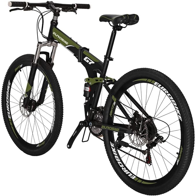 EUROBIKE Folding Bike,Folding Bike for Adults,21 Speed Bike,26/27.5 Inches, Dual Suspension Bike | Dual Suspension Bike