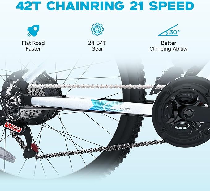 Electric Bike for Adults & Teens - 350W 26" Victor Ebike - 21-Speed, 20Mph Up to 40Miles with Dual Disc Brakes, Commuter E-MTB for Men Women | UL 2849 Certified