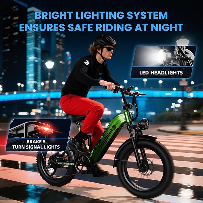 Electric Bike for Adults, 48V 20Ah Battery,1500W Peak Motor Step Thru Ebike 80+ Miles Max Range, 20x4.0 Fat Tires,Max 30Mph Electric Mountain Bike for All Terrain, Ideal for Commute, Off-Road
