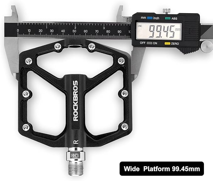ROCKBROS Mountain Bike Pedals MTB Pedals Bicycle Flat Pedals Aluminum 9/16" Sealed Bearing Lightweight Platform for Road Mountain BMX MTB Bike