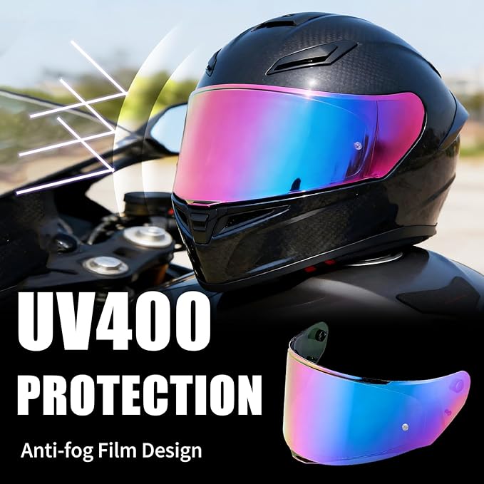Helmet Visors Face Shield Replacement,For Assault/Rapid/Stream Helmet Visor Accessories (Rainbow)