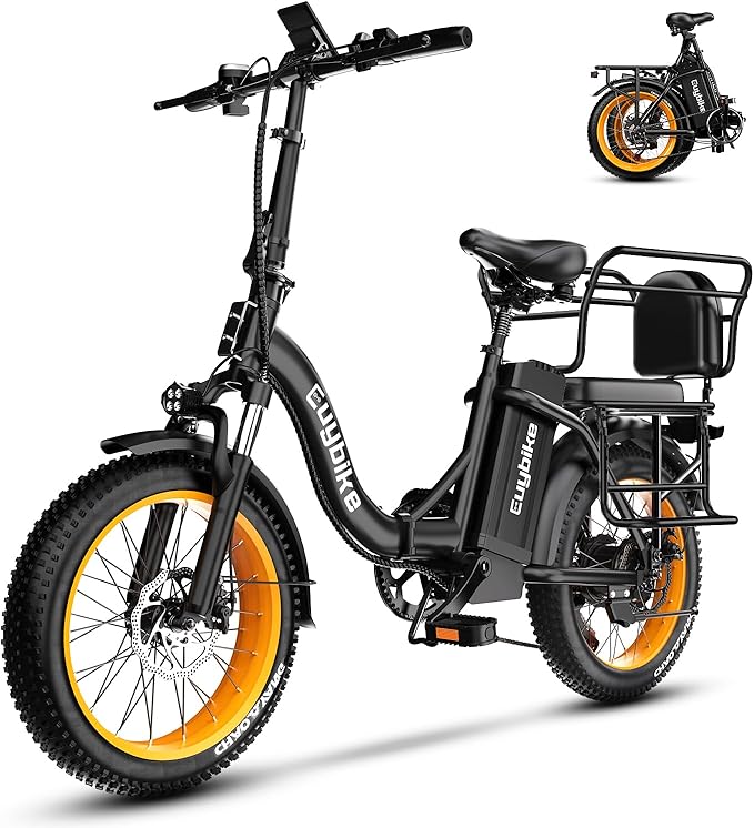 1000W Folding Electric Bike,48V 20AH Removable Battery E Bike,30+MPH,80 Miles Max Range Electric Bike for Adults,20" Fat Tire Foldable ebike,Adult Electric Bicycle for Commute Beach Snow