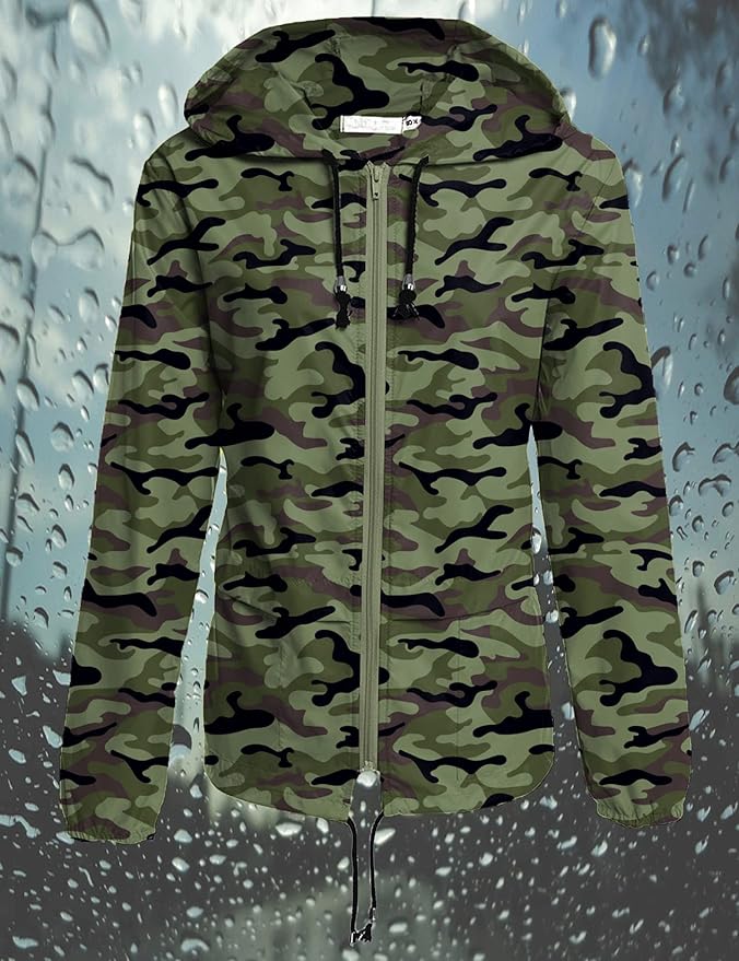 Avoogue Raincoat Women Lightweight Waterproof Rain Jackets Packable Outdoor Hooded Windbreaker