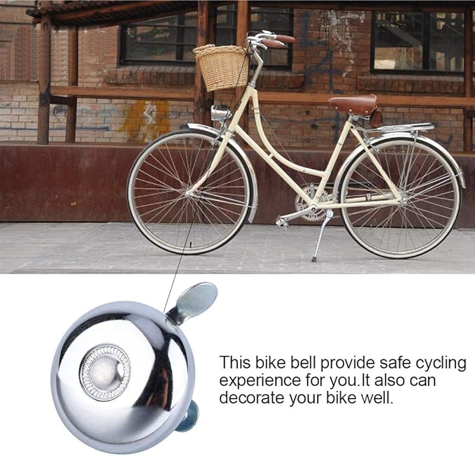 1Pc Bike Bell, Horn Retro Metal Handlebar Ring Cycling Sound Alarm for Cycling Safety