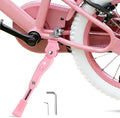 LEICHTEN Bike Kickstand for 16 18 20 Inch Wheel Bike, Adjustable Aluminum Alloy Bicycle Kickstand for Kids Bike Center Mount for Sports/Mountain/Road Bicycles, Pink