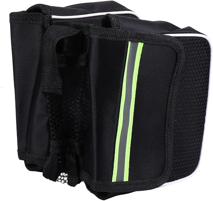Bike Front Frame Bag 2pcs Waterproof Black Cycling Top Tube Storage Pouch Large Capacity for Mountain Bikes Riding Equipment