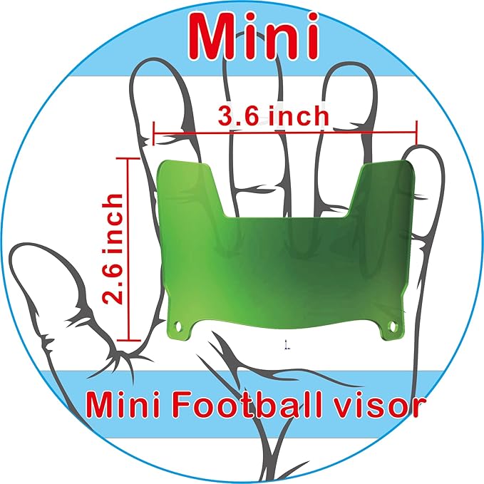 Mini Football Helmet Visor Clear with Clips Universal Fit for Collectors and Display