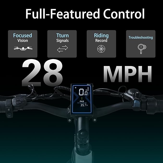 1000W Electric Bike for Adults 28MPH 540Wh Removable Battery 80 Miles Range 7-Speed Gears LCD Display UL 2849 Certified E Bike Electric Mountain Bike 26" Commuter Ebikes