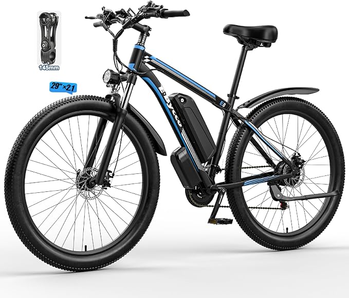E·Bycco 34 MPH 70 Miles Long Range 1000W Electric Bike for Adults – 29" Tire 48V 17.5Ah Removable Battery, 21 Speed, Fast City Commuter Pedal Assist E-Bike for Snow Sand, E8