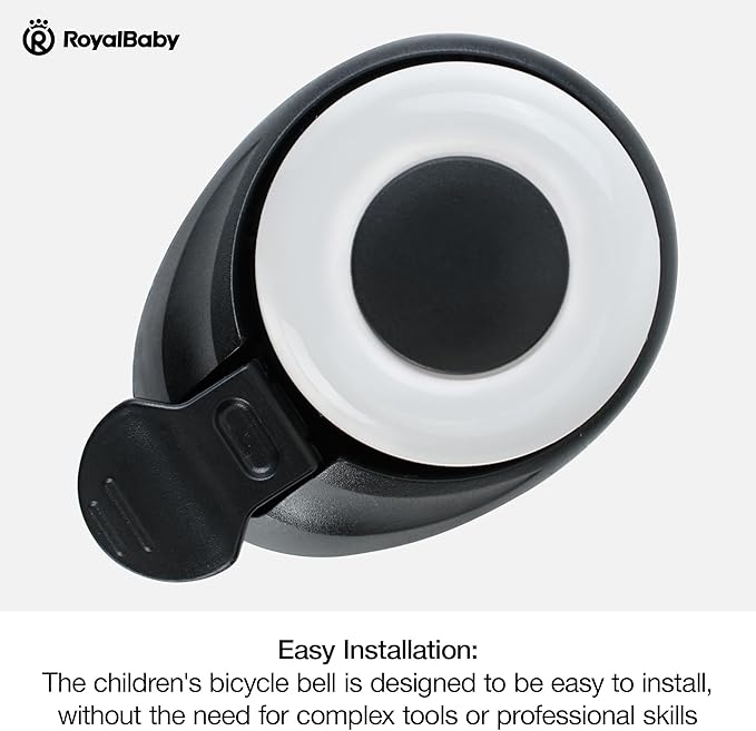 RoyalBaby Kids Bike Bell, Bicycle Accessories for Boys and Girls, Easy Installation, Black & Pink
