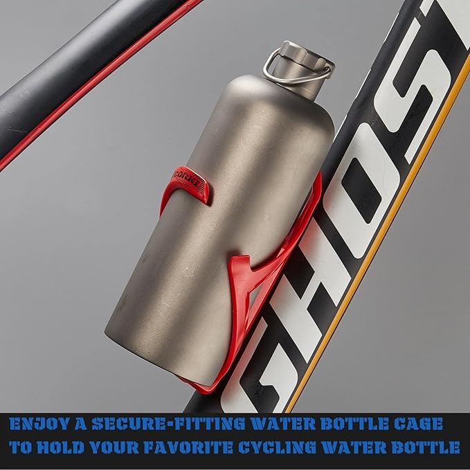 Corki Cycles Bike Water Bottle Holder Right Side Load Water Bottle Cage for Road, MTB, Gravel Bicycle Red 2 Pack