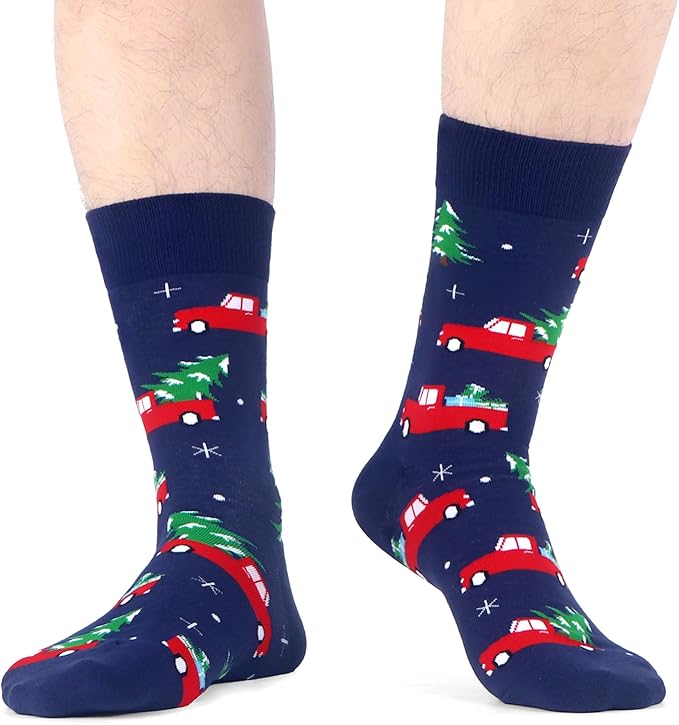 WeciBor Men's Dress Funny Crazy Colorful Novelty Combed Cotton Crew Socks 12 Pack - Size 7-10/10-13/13-15