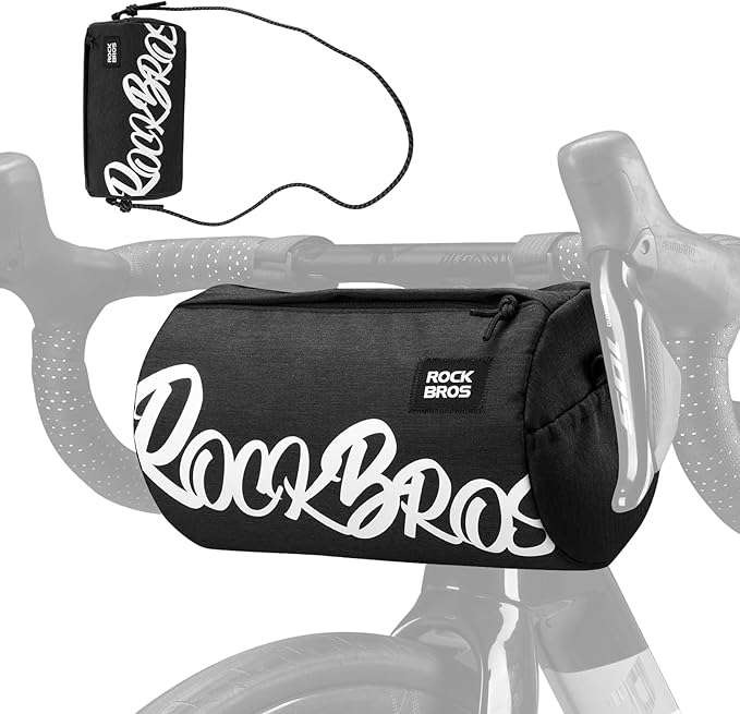 ROCKBROS Bike Handlebar Front Bag Bicycle Handy Frame Roll Bag with Shoulder Removable Strap Mountain Bike Storage Pouch Cycling Accessories