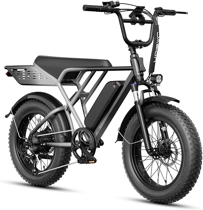 Jasion RetroVolt Electric Bike for Adults, 2000W/3000W Peak - 30/38MPH Electric Dirt Bike, 48V-52V, 13AH/20AH Battery, 70/90Miles Max Range Electric Motorcycle, 20'' X 4'' Fat Tire All-Terrain E-Bike
