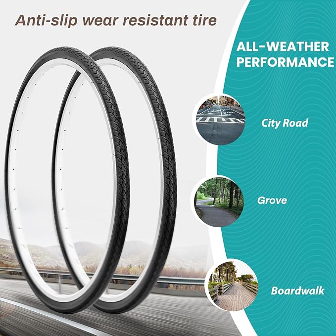 MOHEGIA Road Bike Replacement Tire: 700x25C/700x28C/700Cx35C Folding Bicycle Tire for On City Road Riding
