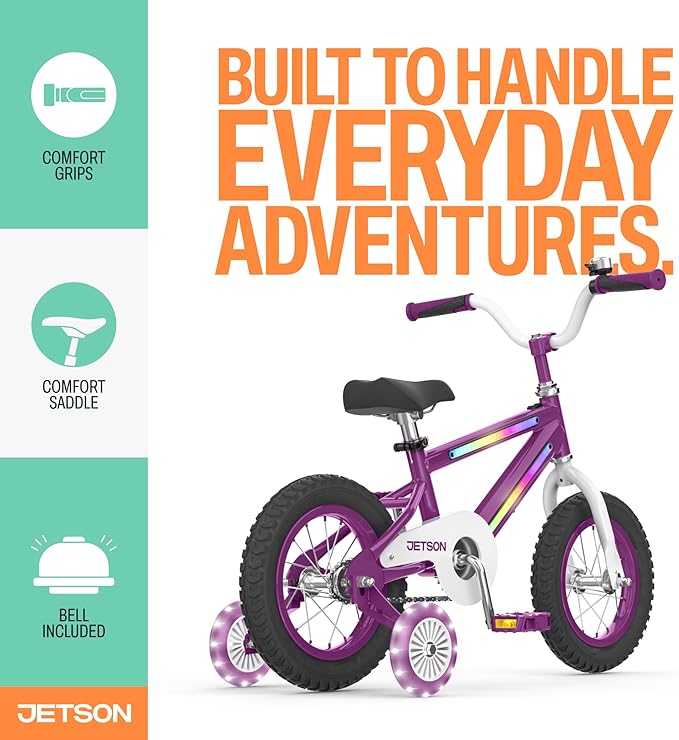 Jetson Light Rider Kids’ Light-up Unisex Bike, LED Light-up Frame, 3 Different Light Modes