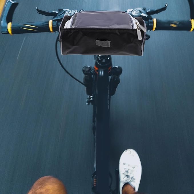 Waterproof Cycling Bike Handlebar Bag with Touchscreen Window, Versatile Outdoor Top Tube Storage Pouch, Front Frame Pack for Commuting and Riding Equipment