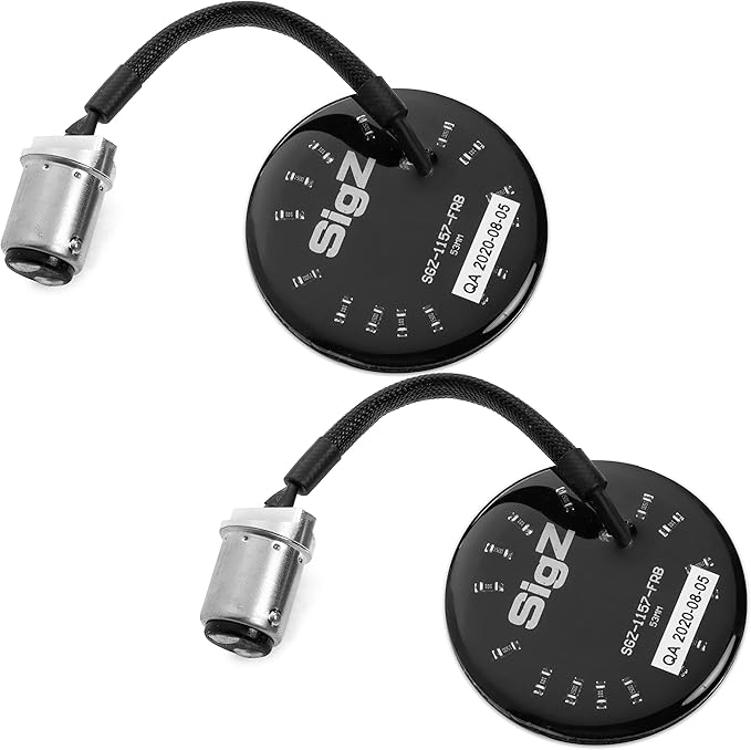 Rogue Rider Industries Sigz Black Label - Front & Rear LED Turn Signal Light Kit, White/Amber Turn Signals (1157) and Rear Red Turn Signals (1156) Compatible with Harley Davidson Motorcyles