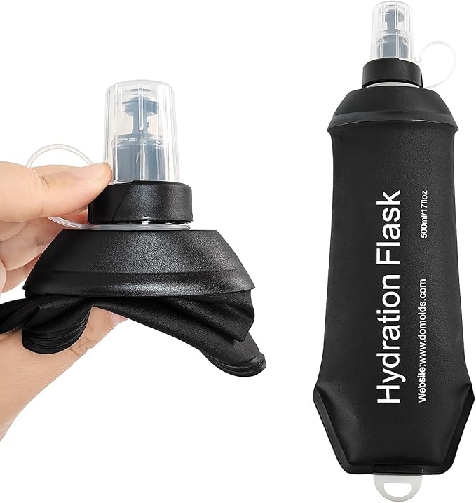 AXEN Soft Flask TPU Foldable Running Hydration Flask, Soft Collapsible Water Bottle for Hydration Pack Cycling Marathon Running Hiking