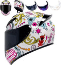 Full Face Motorcycle Helmet Racing Motocross Helmets with Pinlock Compatible Clear&Tinted Visors DOT Model Approved Street Bike Helmet