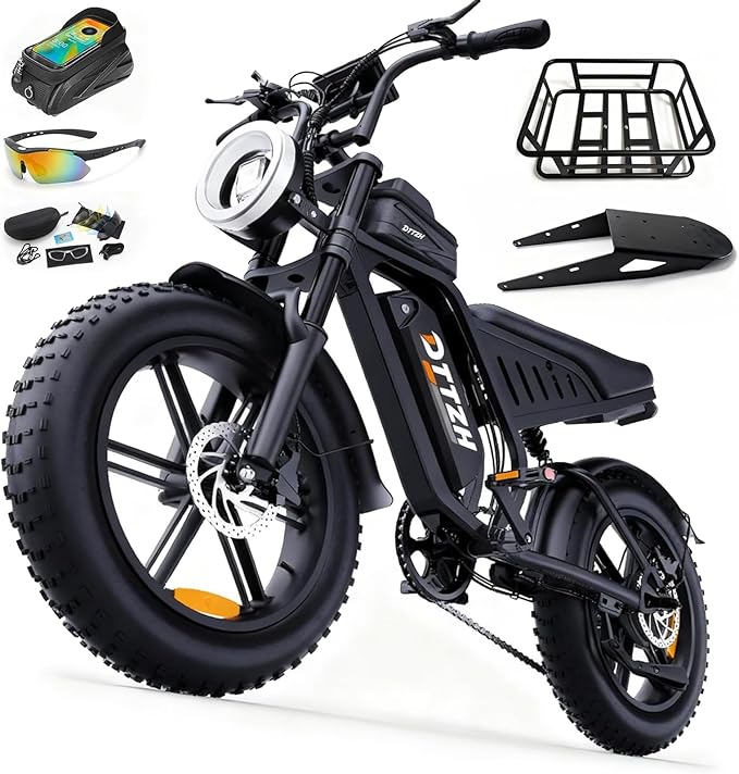 F6/F6S/F6PRO Electric Bike for Adults with NFC & Password Unlock, 4000/2000/1500W, 50/40/33MPH, 60V 30Ah, 48V 15/25Ah E-Bike, 100-60 Miles Electric Motorcycle, 20" Fat Tire Electric Dirt Bike