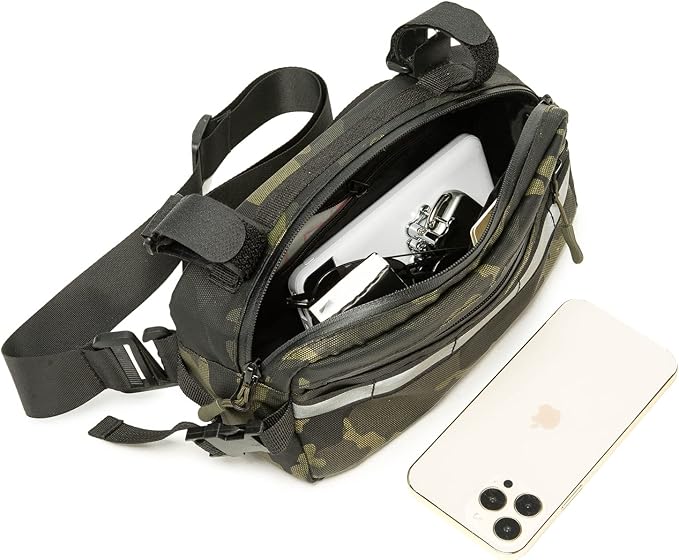 ROYALFAIR Waterproof Bike Handlebar Bag (Green Camo)