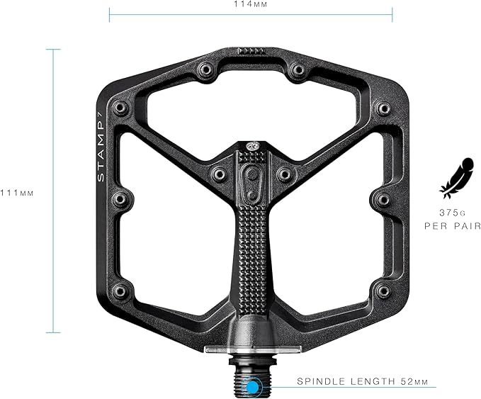 Crankbrothers Stamp Flat MTB Pedals - Size-Specific, Lightweight, Versatile, Durable Bike Pedals