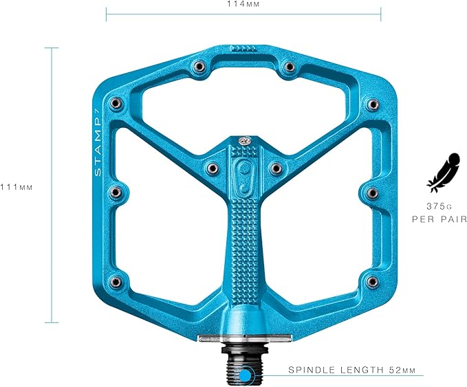 Crankbrothers Stamp Flat MTB Pedals - Size-Specific, Lightweight, Versatile, Durable Bike Pedals