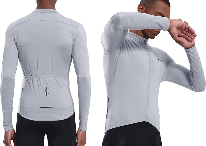 YKYWBIKE Cycling Jersey Men Long Sleeves Bike Jersey with Pockets Biking Shirts for Men Cycling Breathable MTB Biker Shirts