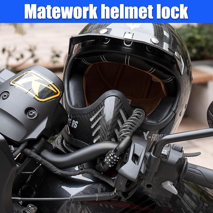 Motorcycle Lock Anti Theft Heavy Duty, Motorcycle Handlebar with Helmet Lock, Universal Motorcycle Blue