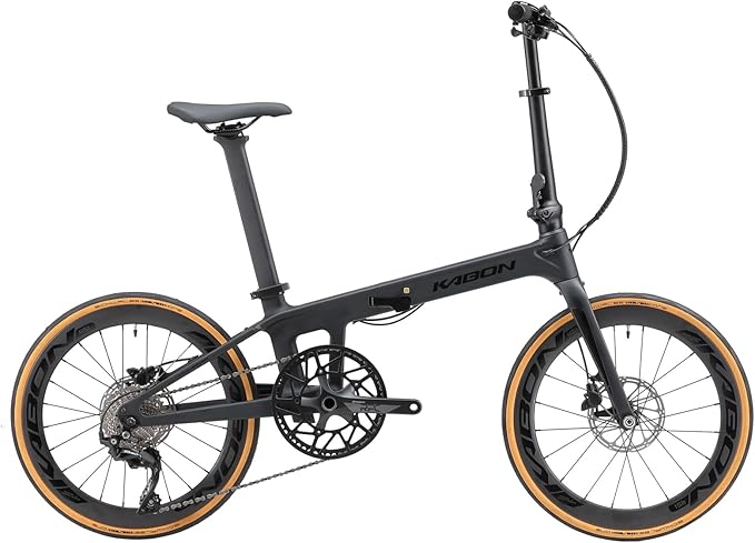 KABON Full Carbon Folding Bike, Lightweight 20 Inch Carbon Fiber Frame Foldable Bike with 11 Speed Hydraulic Disc Brake Bicycle with Carbon Wheelset