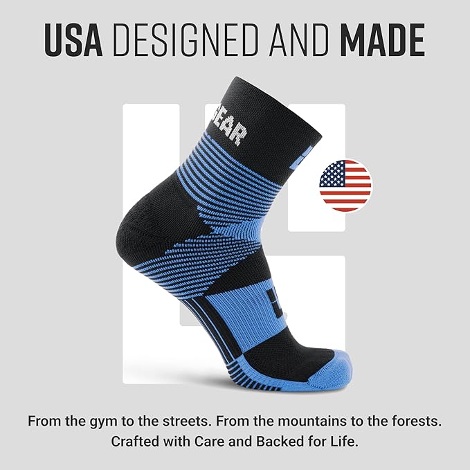 Crew Length Trail Running Socks, Quick-Drying Mid-Calf Socks with Arch Support, Sweat-Resistant, Breathable Athletic Socks