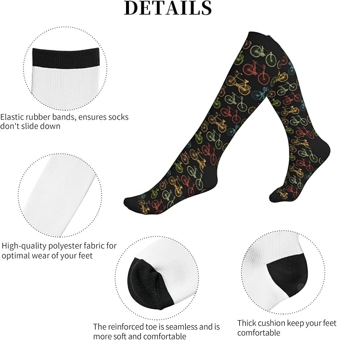 bassyil Compression Socks for Women & Men Circulation 15-20 mmHg Knee High Best Support for Nurses Travel Running Athletic