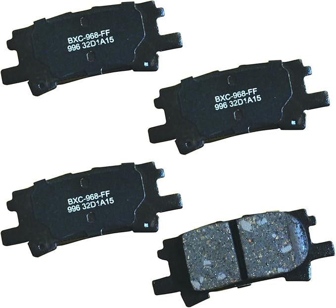 Bendix Premium SBC996 Ceramic Rear Brake Pads for Lexus RX330 2006-2004, RX350 2009-2007, RX400h 2008-2006, Toyota Highlander 2007-2004