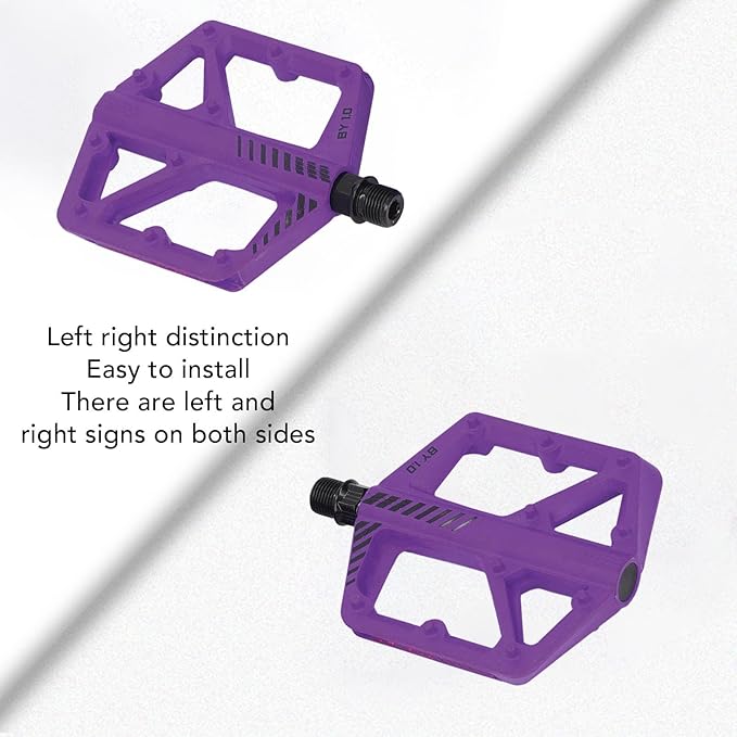 Cycle Pedal Nylon Fiber Enlarged Anti Slip Flat Platform Pedal for Road Mountain Cycle Lightweight Robust Durable Universal Fit 1 Pair (Purple)