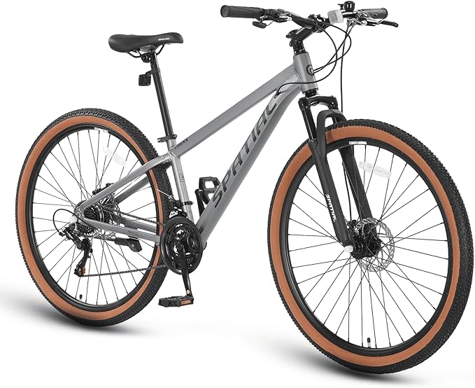SPATIAL Mountain Bike, 20/24/26/27.5/29 inch Outdoor Cycling Bike,21/8 Speed Lightweight Aluminum Frame | Dual Disc Brakes,Adjustable Ergonomic Seat for Men Women Adult Teens