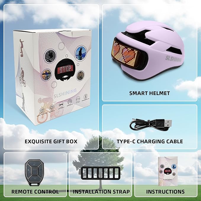 Smart Bike Helmet with Light: Bicycle Helmets for Adult Teens for Mountain & Road Cycling Electric Scooter Skateboard Skating