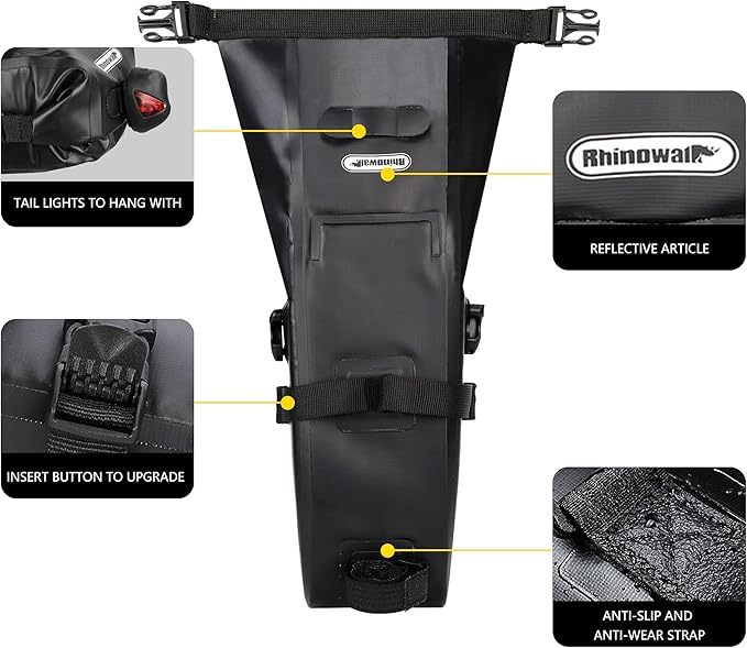 Rhinowalk Bike Saddle Bag Waterproof Bicycle Bag Cycling Seat Bag Mountain Road Portable Storage Bag, 2.5L