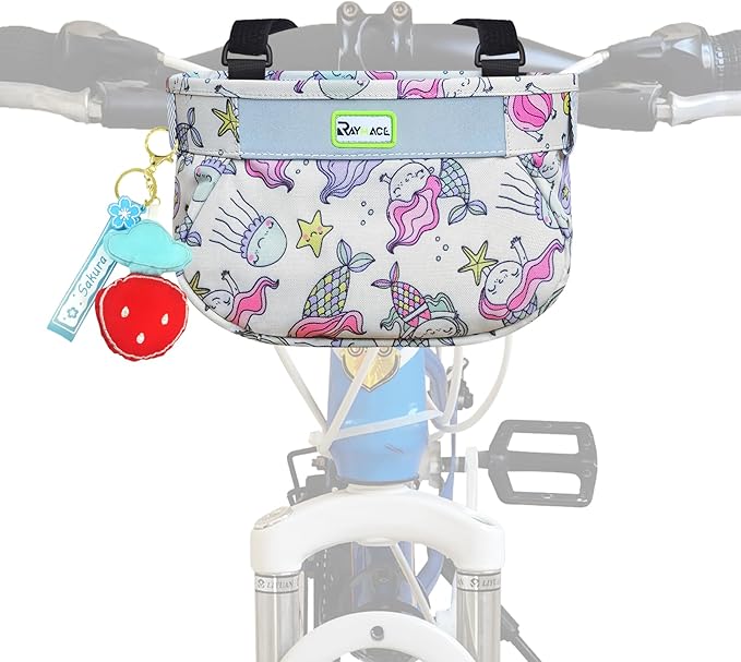 RAYMACE Kids Bike Basket,Children's Bike Basket Front,Waterproof Bicycle Basket Handlebar Bag for Girls,Boys Toddlers Bike or Scooter Accessories