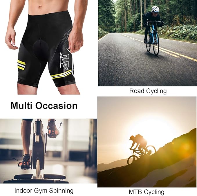 sponeed Men's Cycling Padded Shorts Men Bike Short Pants Cycle Spandex Tights Biking Wear