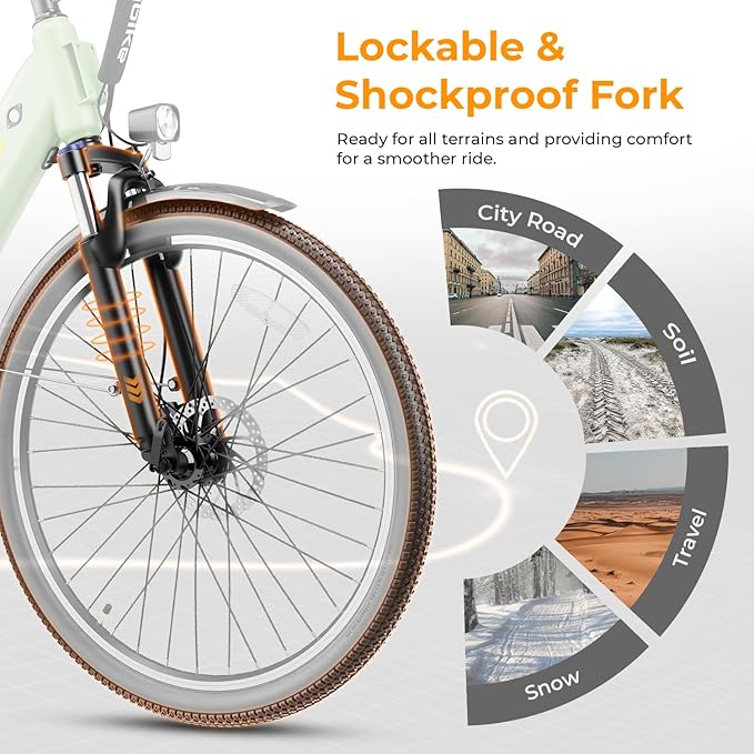 Heybike Cityscape 2.0 Electric Bike for Adults with 1200W Motor Peak, 468Wh Removable Battery, up to 50Miles 24MPH 26" Electric Commuter Bike with 7-Speed, UL Certified